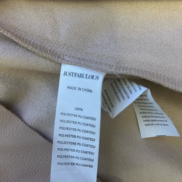 🆕Just Fabulous Size L Faux Leather Flyaway Collar Jacket in Golden Honey - Picture 7 of 8